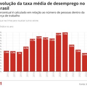 Taxa média de desemprego cai em 2024 e é o menor patamar da história