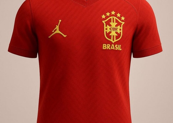 Camisa vermelha para seleção brasileira de futebol