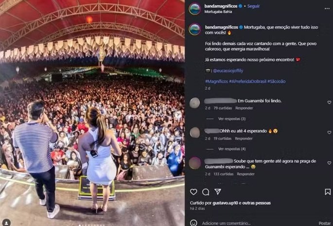 Banda Magníficos não compareceu a festa