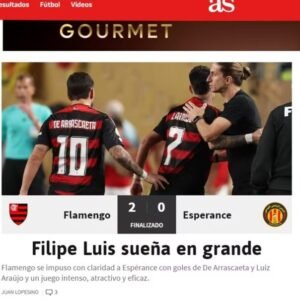 Jornal elogia Flamengo e Filipe Luís em estreia na Copa do Mundo de Clubes: “Cuidado, Chelsea!”