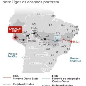 Brasil e China firmam parceria que prevê ferrovia ligando Atlântico e Pacífico