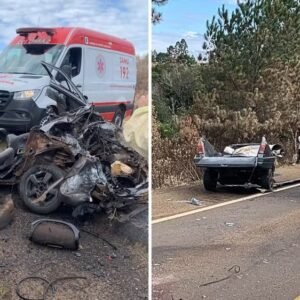 Picape parte ao meio, jovens são ejetados e morrem em acidente