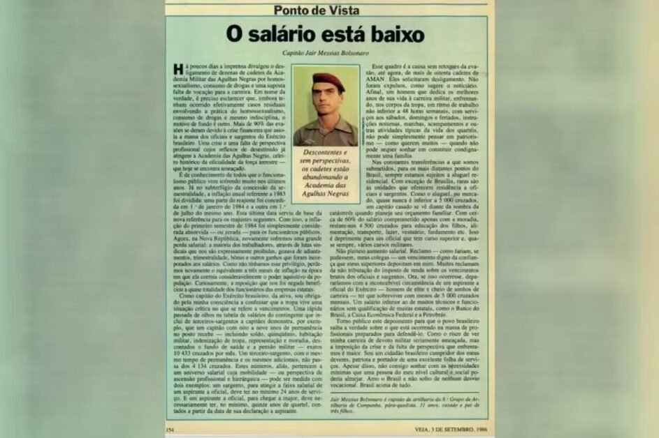 Como artigo em revista fez Bolsonaro ser preso nos anos 1980
