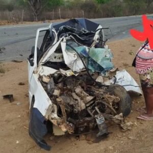 Acidente em São Vicente do Seridó: Colisão entre carreta e Fiat Uno deixa vítima presa nas ferragens
