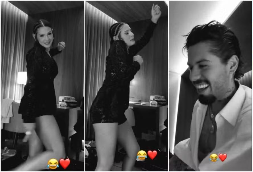 Zé Felipe ganha ‘dancinha sensual’ de Ana Castela após prêmio e cai na risada