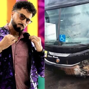 Cantor Latino e equipe sofrem acidente de ônibus na Rodovia SP-310 no interior de SP