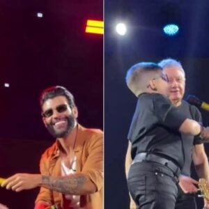 Durante show, Gusttavo Lima propõe empresariar cantor mirim de Coremas