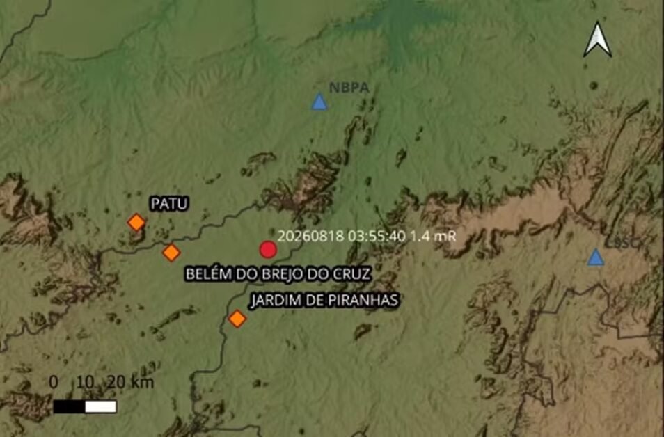 Tremor de terra é registrado no Sertão da Paraíba